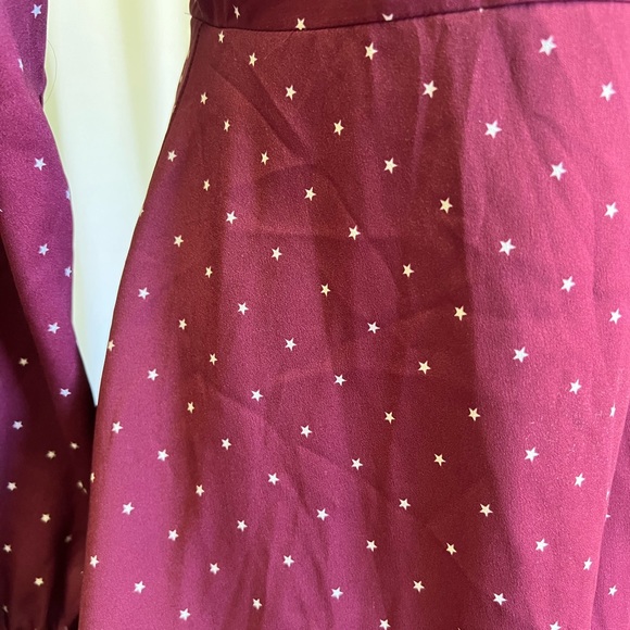 Loft Red Star Print Wrap Dress - Picture 4 of 12